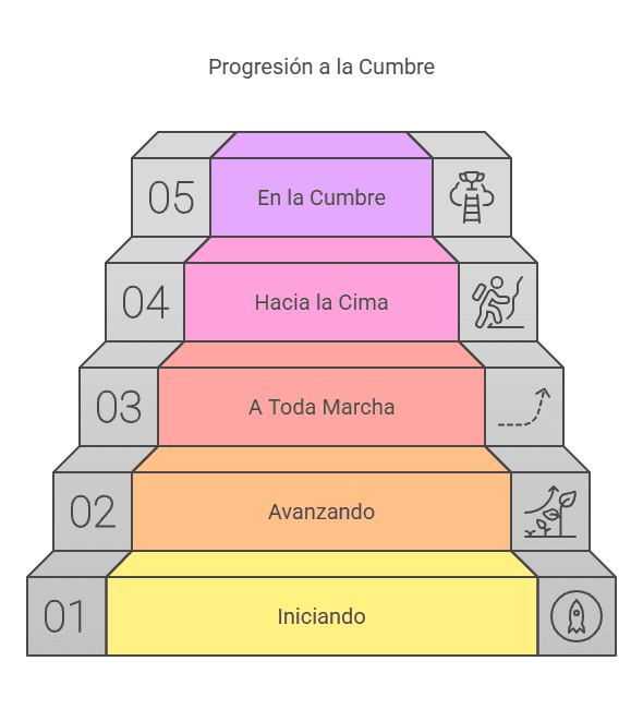 El Sistema de Puntos de WebLat se organiza en 5 etapas o pasos